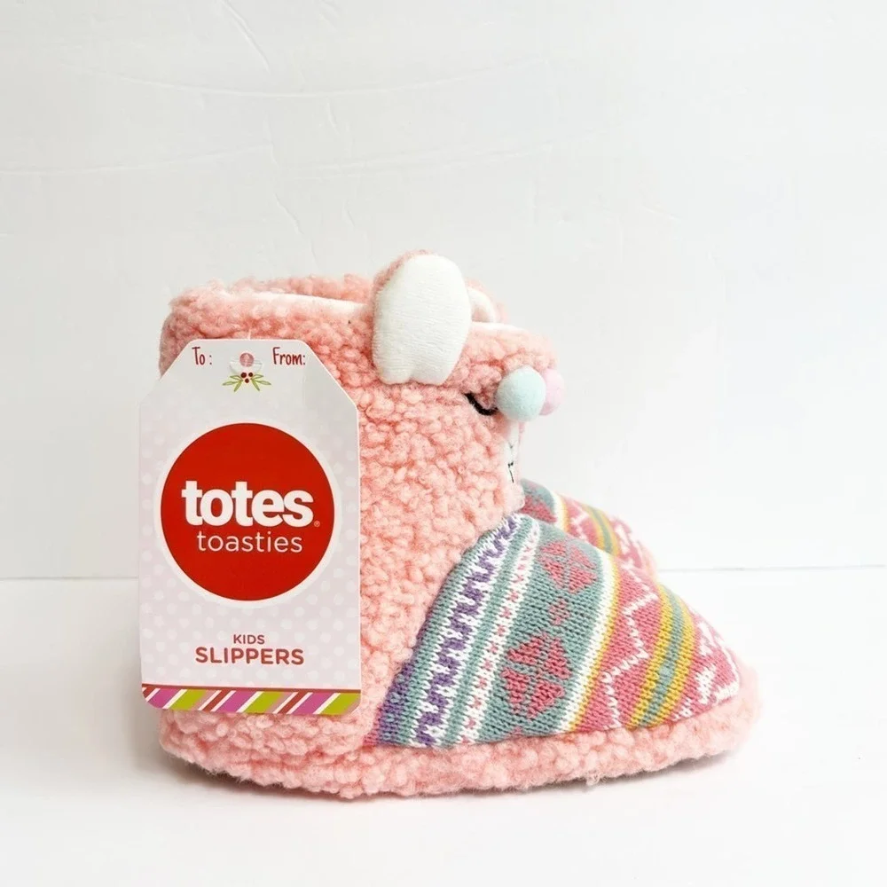 TOTES GIRLS KIDS WARM SOFT LIGHTWEIGHT TODDLER CHILD SLIPPERS SIZE 13 NEW